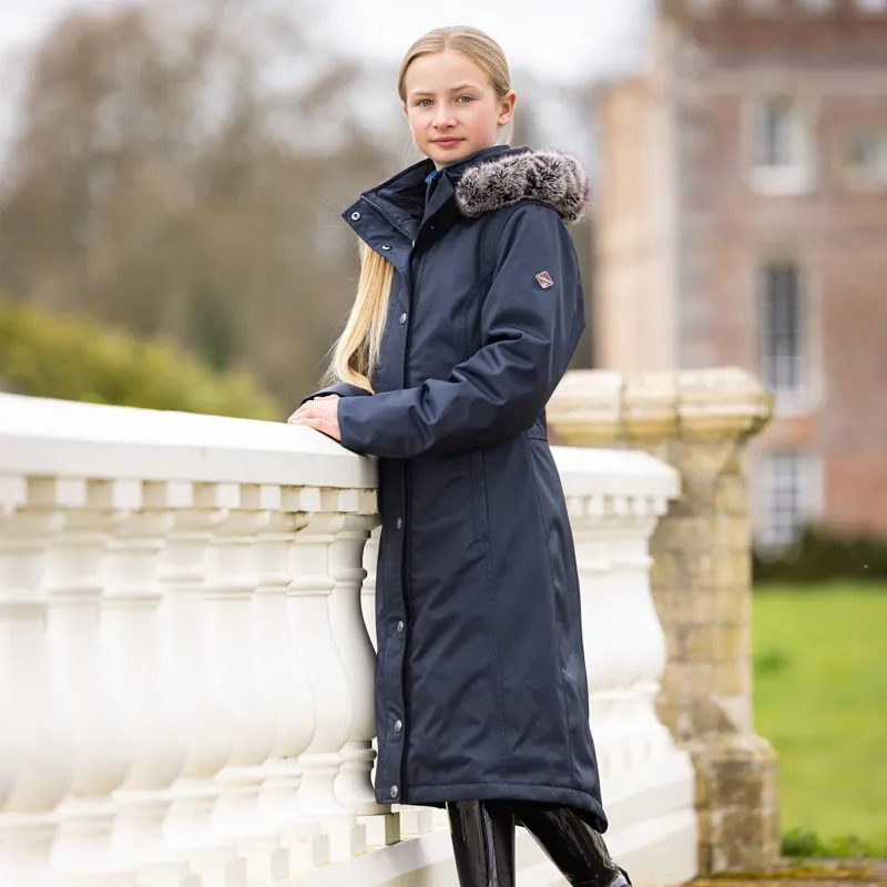 LeMieux Young Rider Long Waterproof Riding Coat - Navy-2